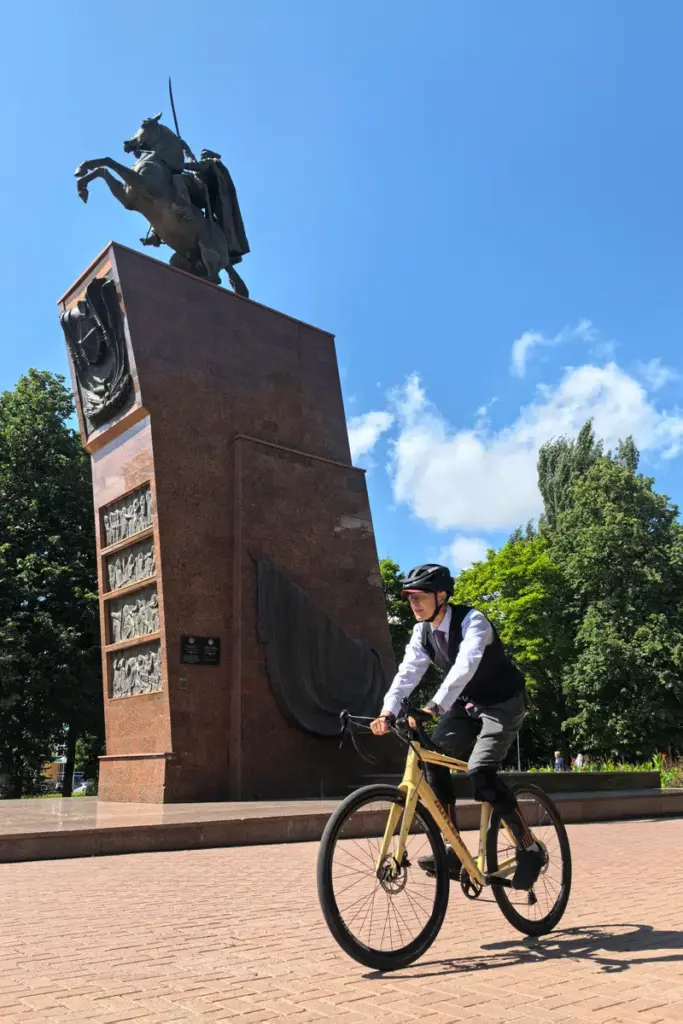 Vadim at the Monument to Vasily Ivanovich Chapaev in Cheboksary Vadim at the Monument to Vasily Ivanovich Chapaev in Cheboksary